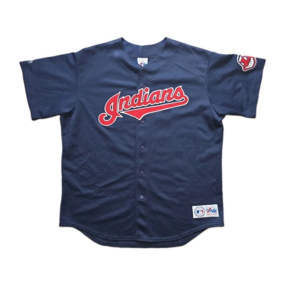 Vintage Omar Vizquel #13 Cleveland Indians Majestic MLB Jersey XL Made in USA